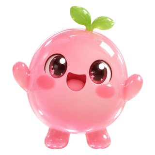 Joomza, a pink gummy with a leaf sprout